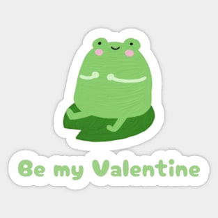 Be My Valentine Frog Funny Sticker